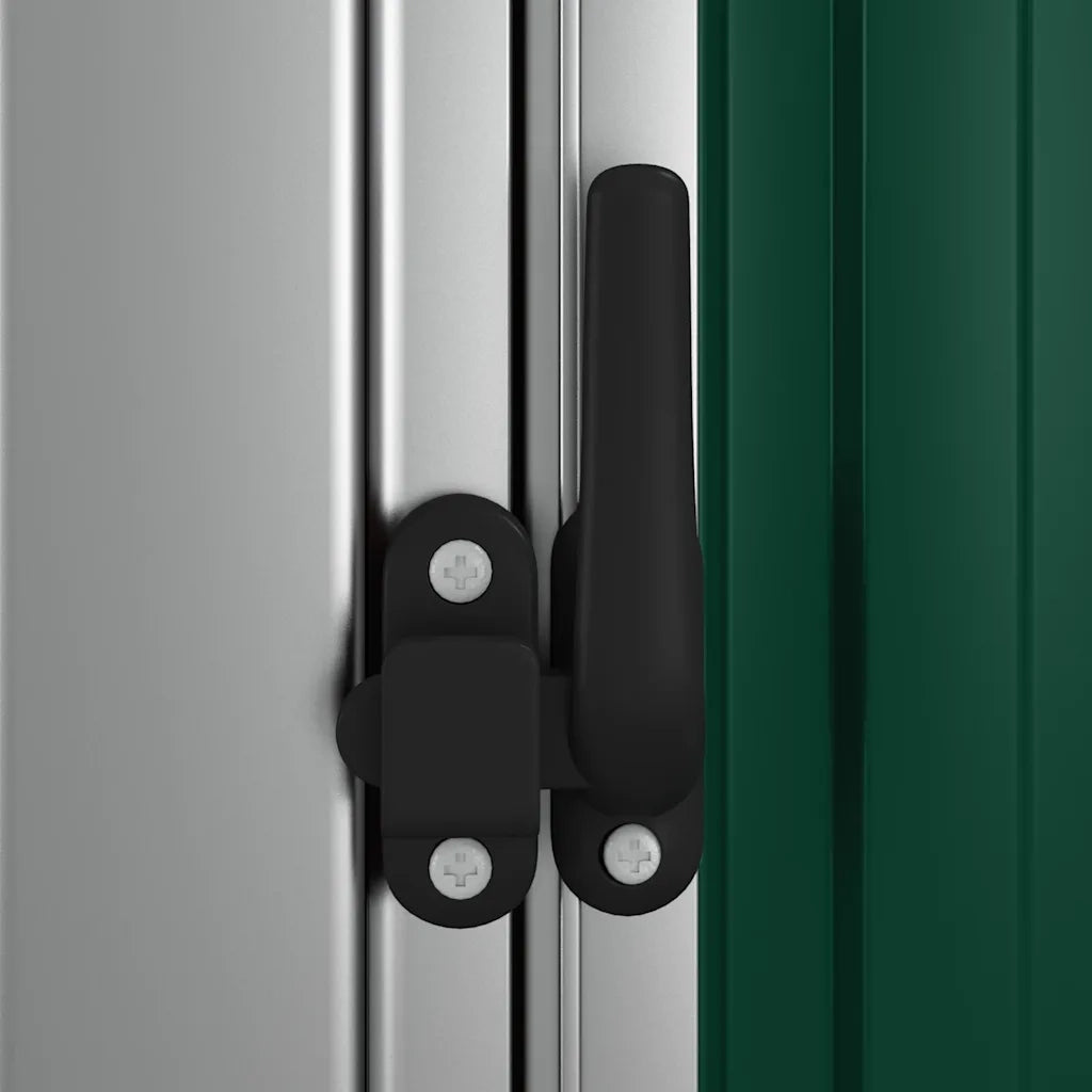Casetta da giardino verde 118,5x97x209,5 cm in acciaio zincato 150899