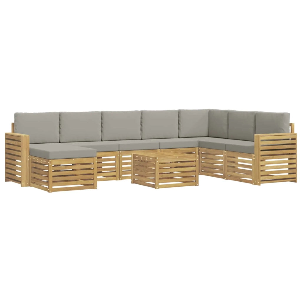 Set di divani da esterno 9 pcs Bianco e Grigio Chiaro 3392361