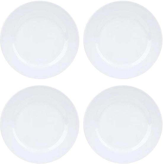 Set di Piatti da Caffè in Melamina - 4 Piatti - 22 cm - Leggibili - Resistenti agli Urti - Facili da Pulire - Servizio Completo