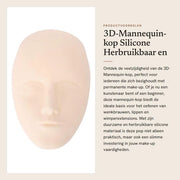 Manichino 3D per make-up - Testa in silicone - Riciclabile e duraturo - Ideale per make-up permanente - Adatto per artisti e principianti - Uni