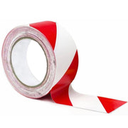 Trade Shop - Nastro Segnaletico Di Sicurezza Rotolo Da 50 Mt Segna Percorso Bianco Rosso -