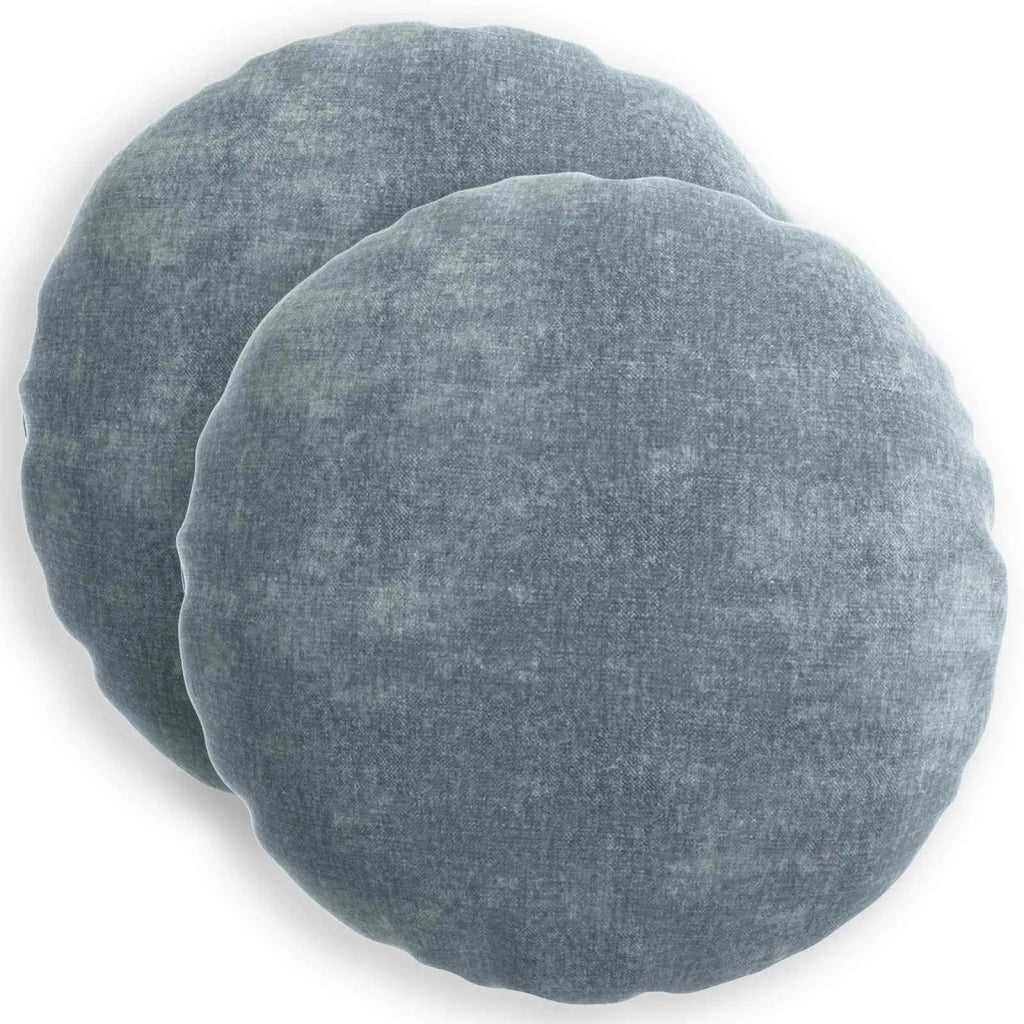 Federa 2 pz HEERLEN Azzurro Ø 60 cm Tessuto Chenille 922959