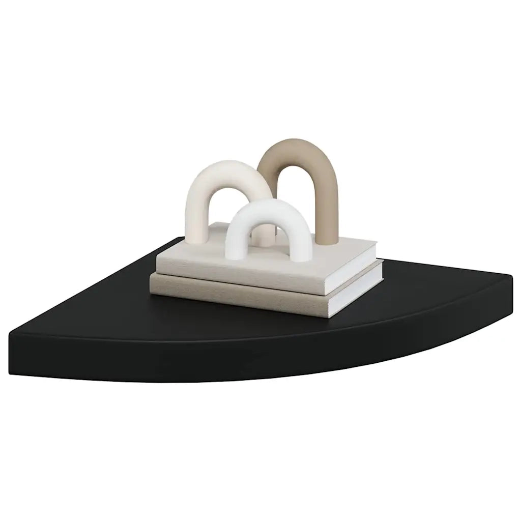 Scaffali Angolari a Parete 2 pz Neri 35x35x3,8 cm MDF