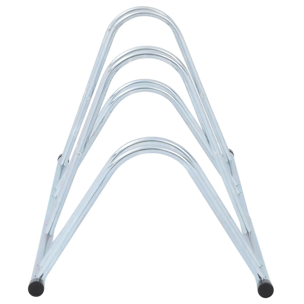 Supporto per 4 Bici da Pavimento Autoportante Acciaio Zincato 4005566