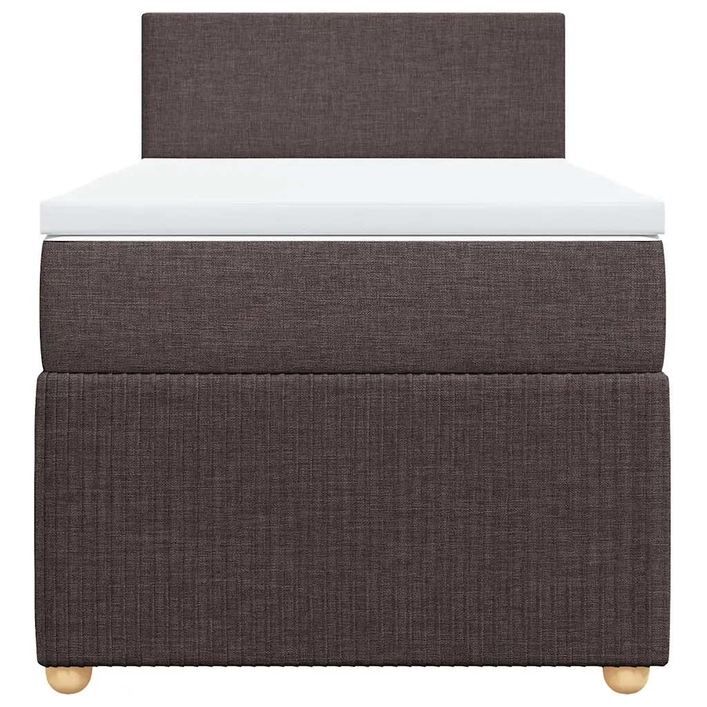 Giroletto a Molle con Materasso Marrone Scuro 80x200 cm Tessuto