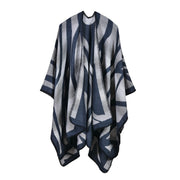 Sciarpa da donna in cashmere sfumato mimetico in stile europeo e americano con spacchi, extra lunga e spessa