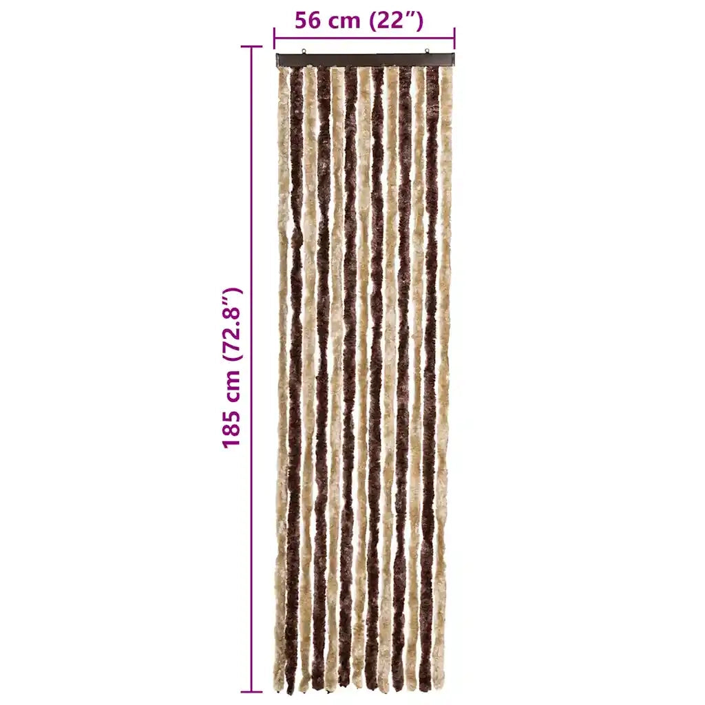 Zanzariera Grigio e Marrone Chiaro 56x185 cm Ciniglia CFW7481186