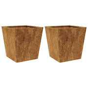 Fioriera rialzata per piante fiori giardino terrazze set da 2 40 x 40 x 40 cm acciaio Corten marrone 02_0038955