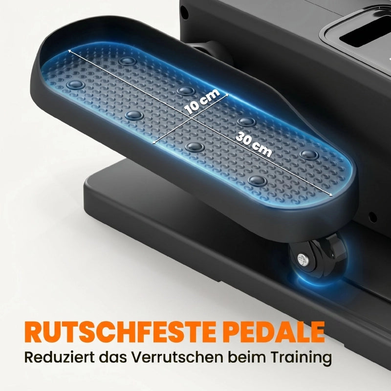 Mini ellittica per uso domestico, cross trainer elettrica da posizionare sotto il mobile con telecomando, display a LED, 12 velocit¨¤