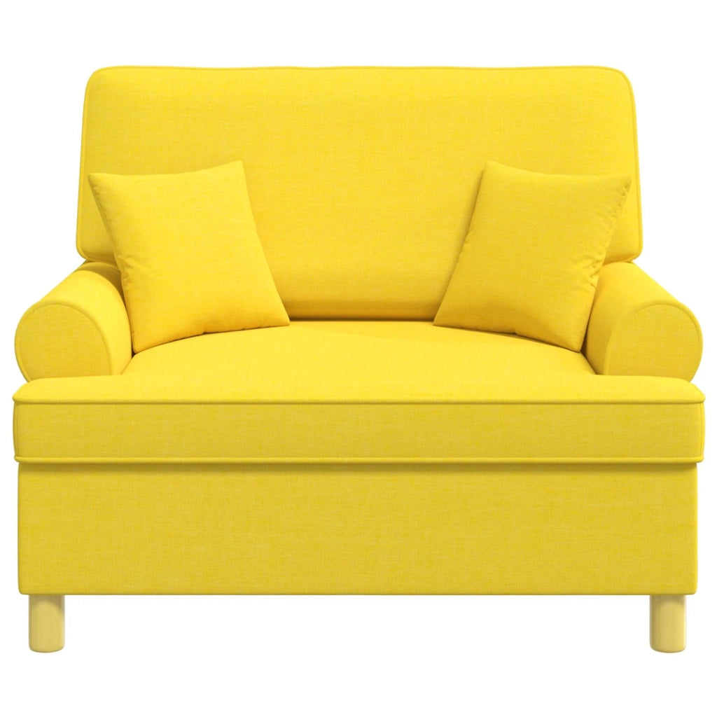 Poltrona con cuscini Giallo Chiaro Tessuto 42043513
