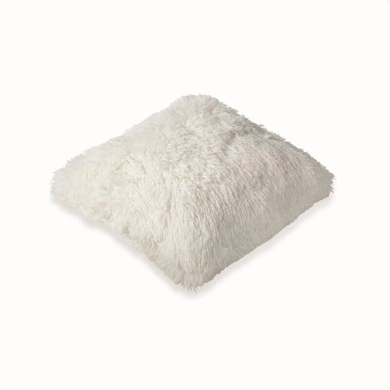 GLAM CUSCINO ARREDDO IN ECOPELLICCIA 45X45 BIANCO