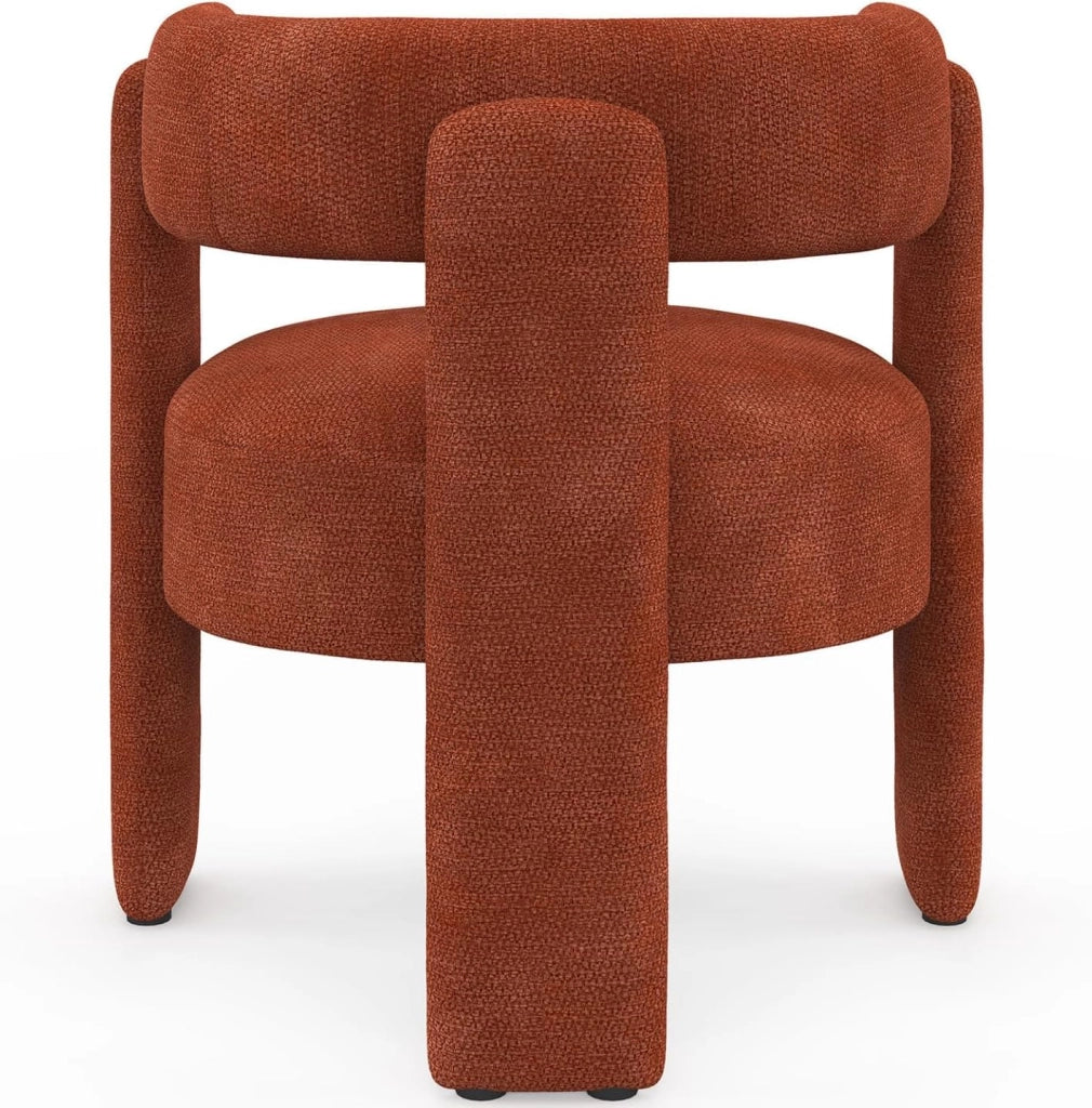 Poltrona tripode Gustave Tessuto Chenille Terracotta