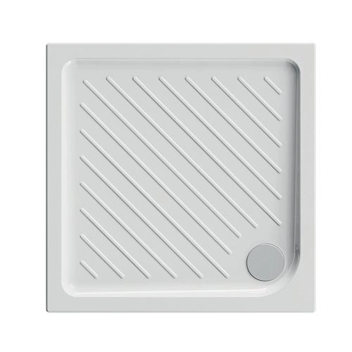 Piatto doccia quadrato CERAMICA DOLOMITE 80x80 BIANCO LUCIDO H 7 cm con antiscivolo - GEMMA 2