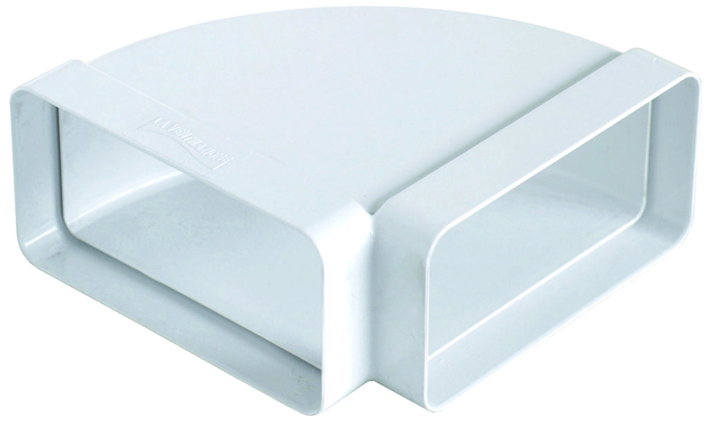 CURVA ORIZZONTALE DI TIPO RETTANGOLARE PER AERAZIONE CANALIZZATA mm. 120x60, col. Bianco