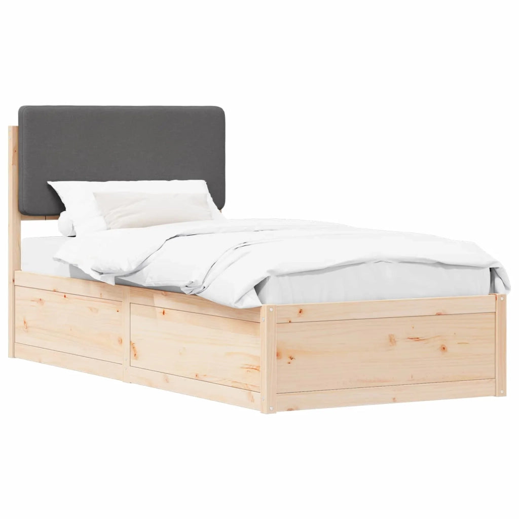 Letto con Testiera Rivestita Grigio scuro 100 x 200 cm