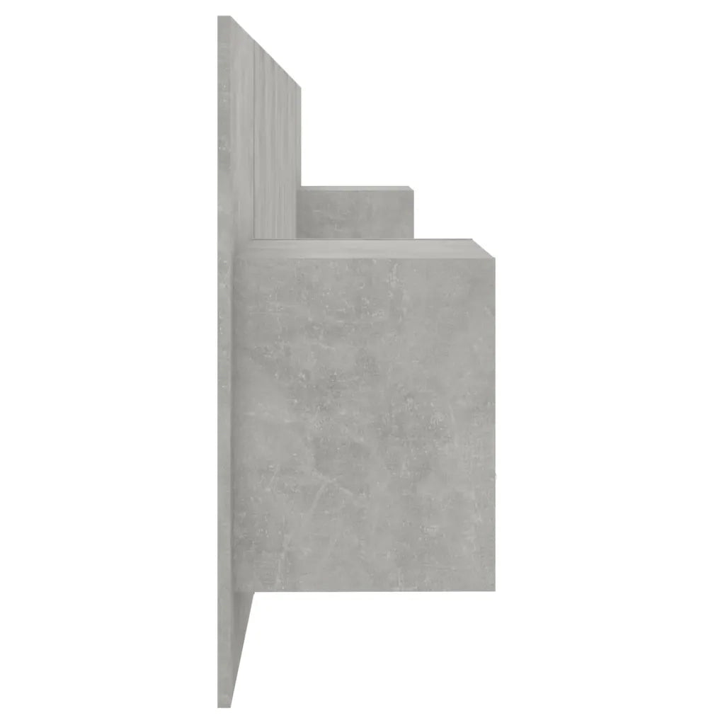 Testiera Letto con Armadietti Legno Multistrato Grigio Cemento