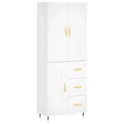 Credenza | Madia | Buffet da pranzo | Armadio da pranzo Bianca 69,5x34x180 cm in Legno Multistrato
