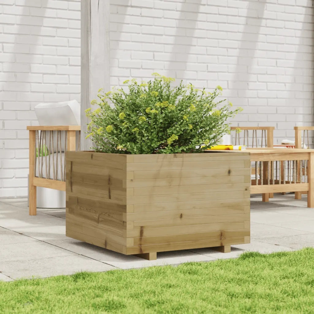 Fioriera | Cassetta per fiori | Vaso da Giardino 70x70x49,5 cm in Legno di Pino Impregnato