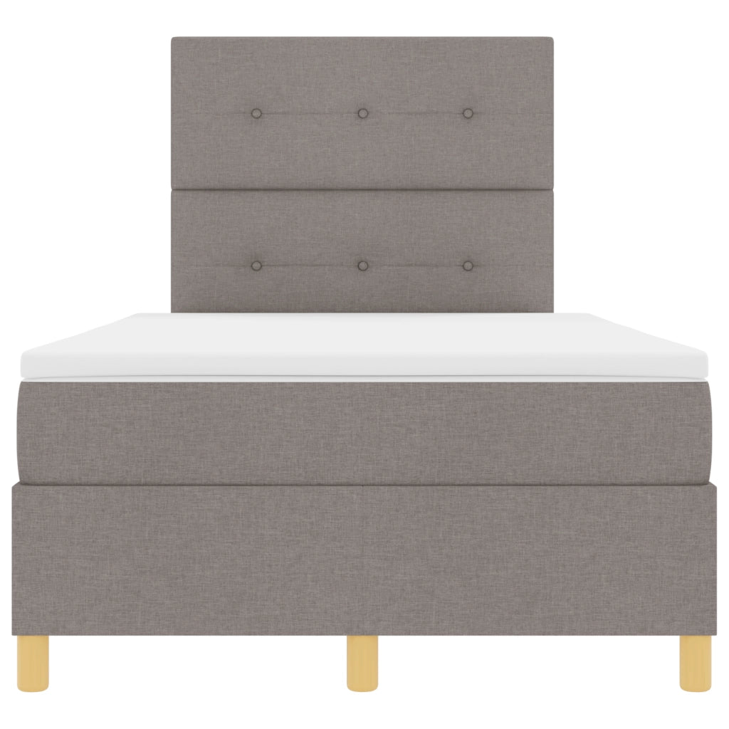 Letto a molle con materasso e LED Tortora 120x200 cm Tessuto