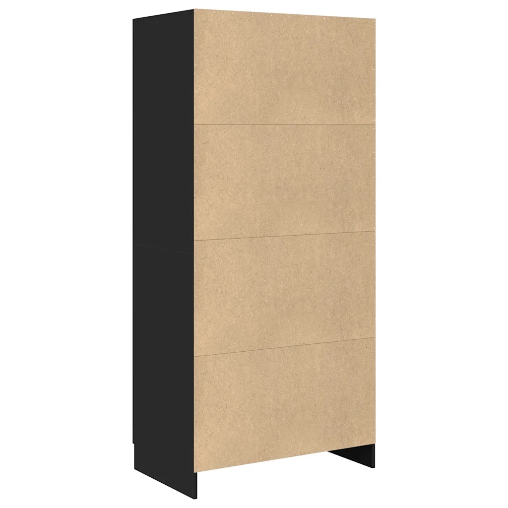 Armadio Nero Lucido 82,5x51,5x180 cm in Legno Multistrato 803441