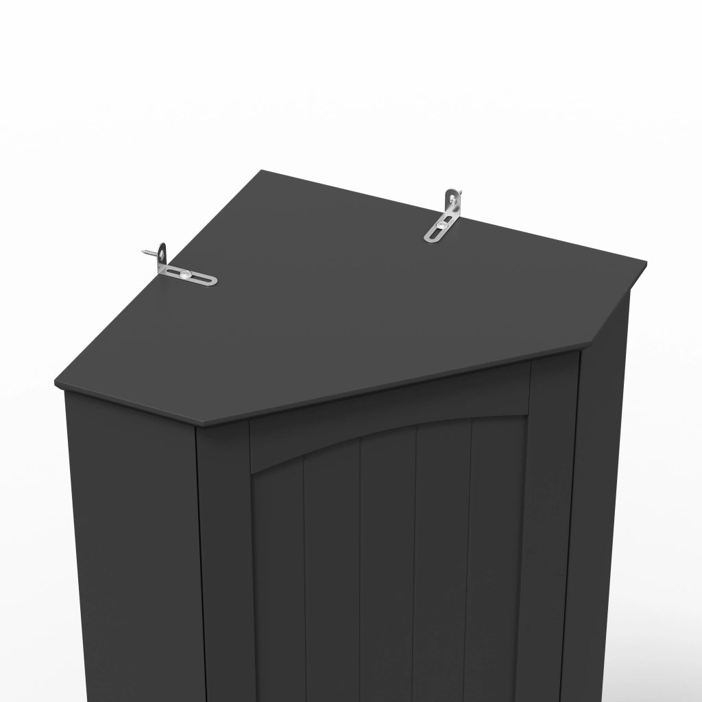 Armadio angolare 42x42x166 cm con ripiani regolabili in MDF nero