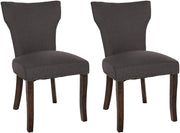 2er Set Esszimmerstuhl Zadar Stoff antik-dunkel