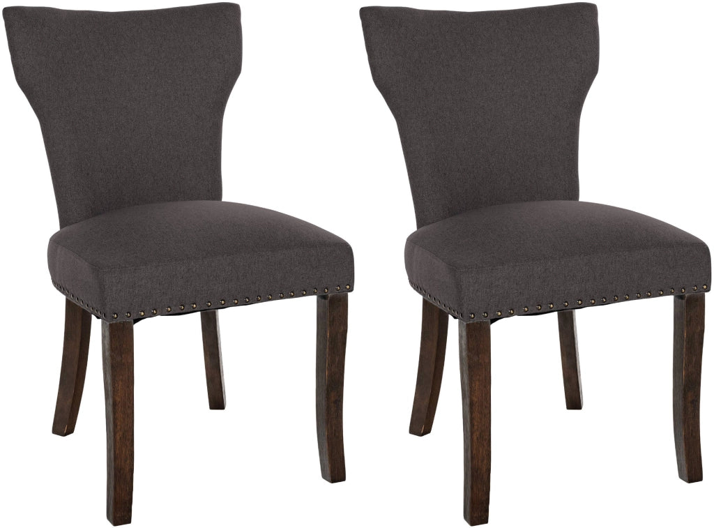 2er Set Esszimmerstuhl Zadar Stoff antik-dunkel