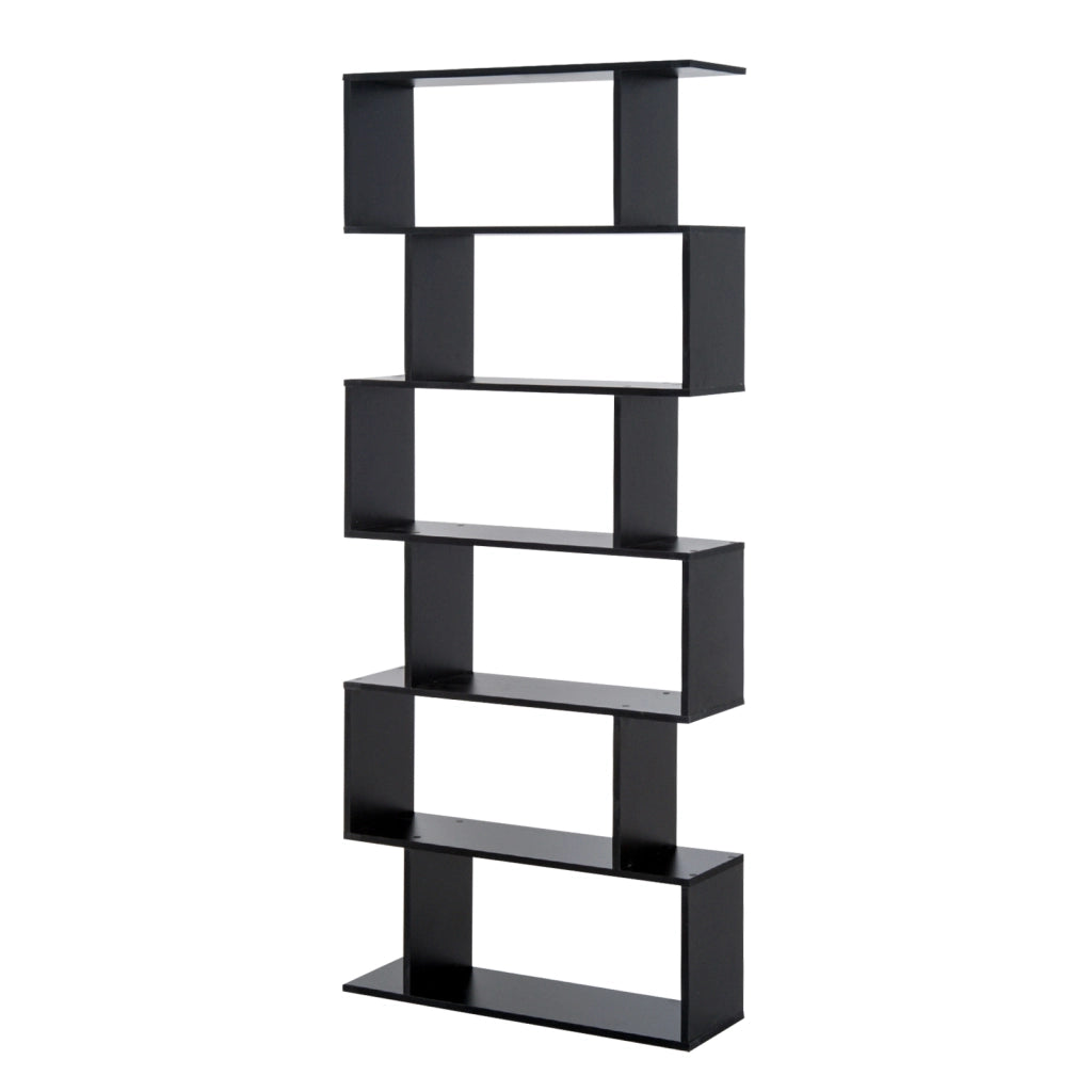 Libreria Moderna con 6 Ripiani ¨C zephmum ¨C Nero 80x23x192 cm