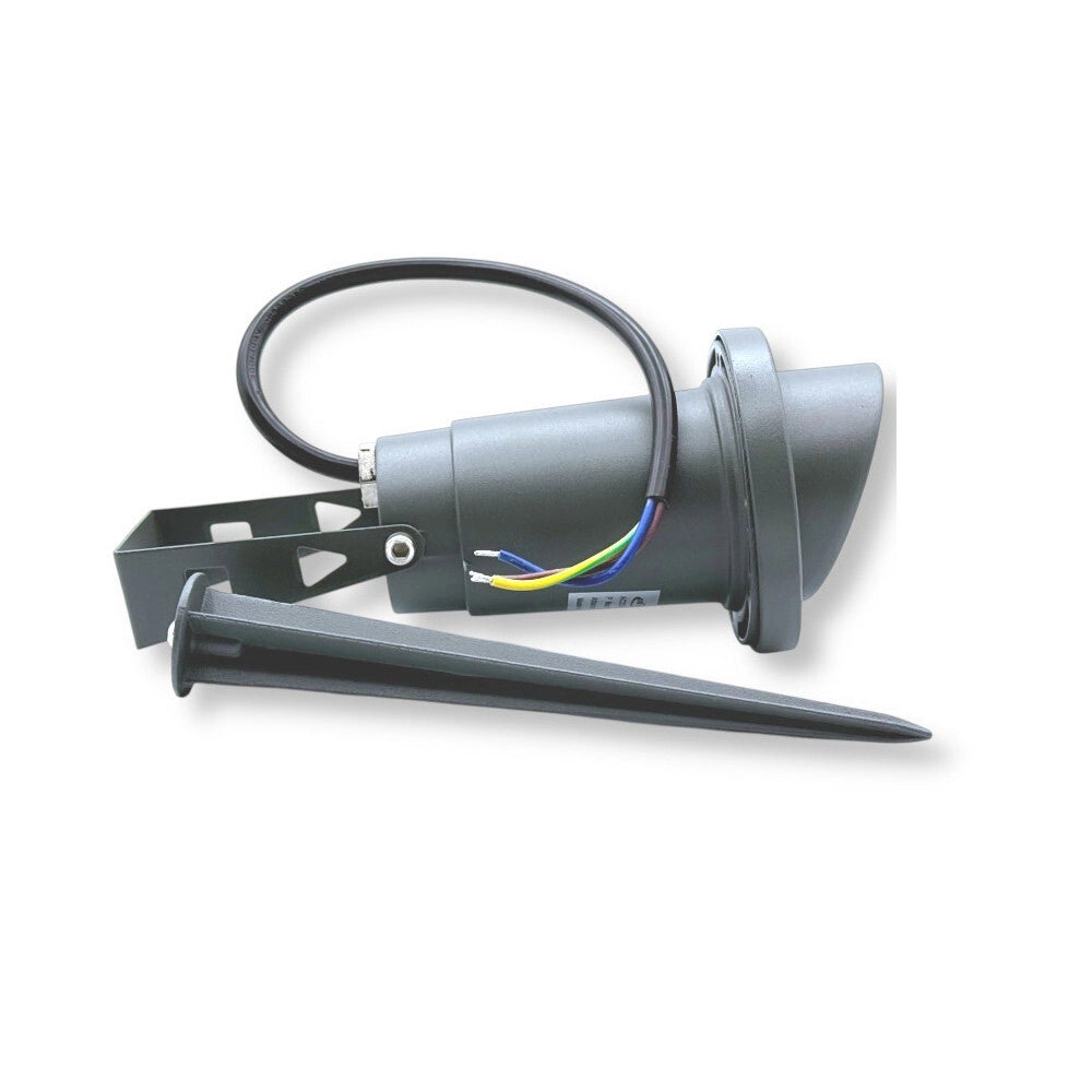 Trade Shop - Faretto Esterno Da Giardino Doppia Istallazione Con Picchetto Staffa Gu10 Ip65 Et-01 -