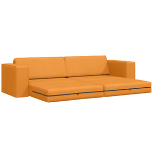 Divano Letto 2-in-1 Giallo Scuro 245x150x60.5 cm Tessuto