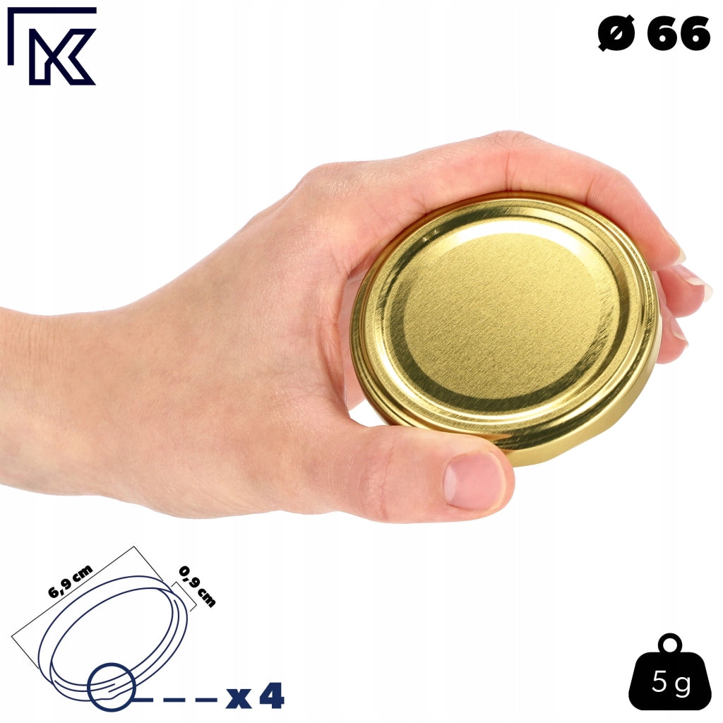 Tappi per barattoli KADAX, diametro 66 mm, confezione da 10 pezzi