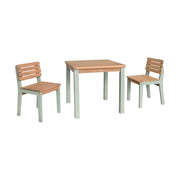 Set di tavolo per bambini in legno, 2 sedie, verde grigio
