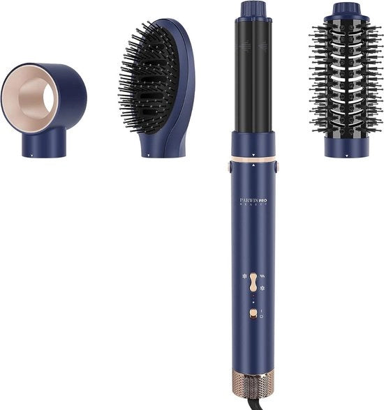 Faccia 4 in 1 per capelli - 4 accessori - set di spazzole a calore - asciugatura/voluminezza/crescita/crociature