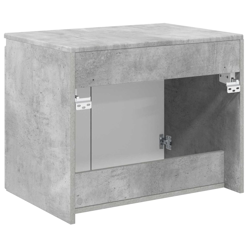 Mobiletto da Bagno a Muro Grigio Cemento 62,5 x 44,5 x 50 cm