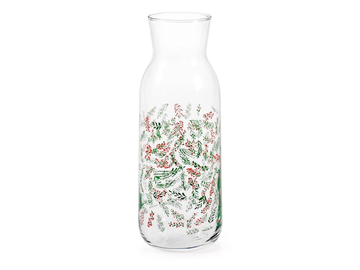 Brocca wildberry in vetro decorato lt 1,2