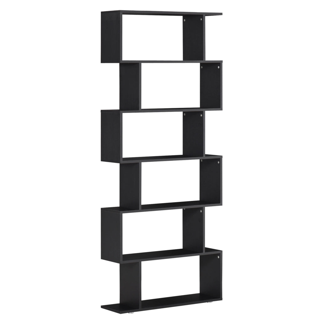 Libreria 6 Ripiani Legno Forma S ¨C zephmum ¨C 80x24x191 cm Colore Nero