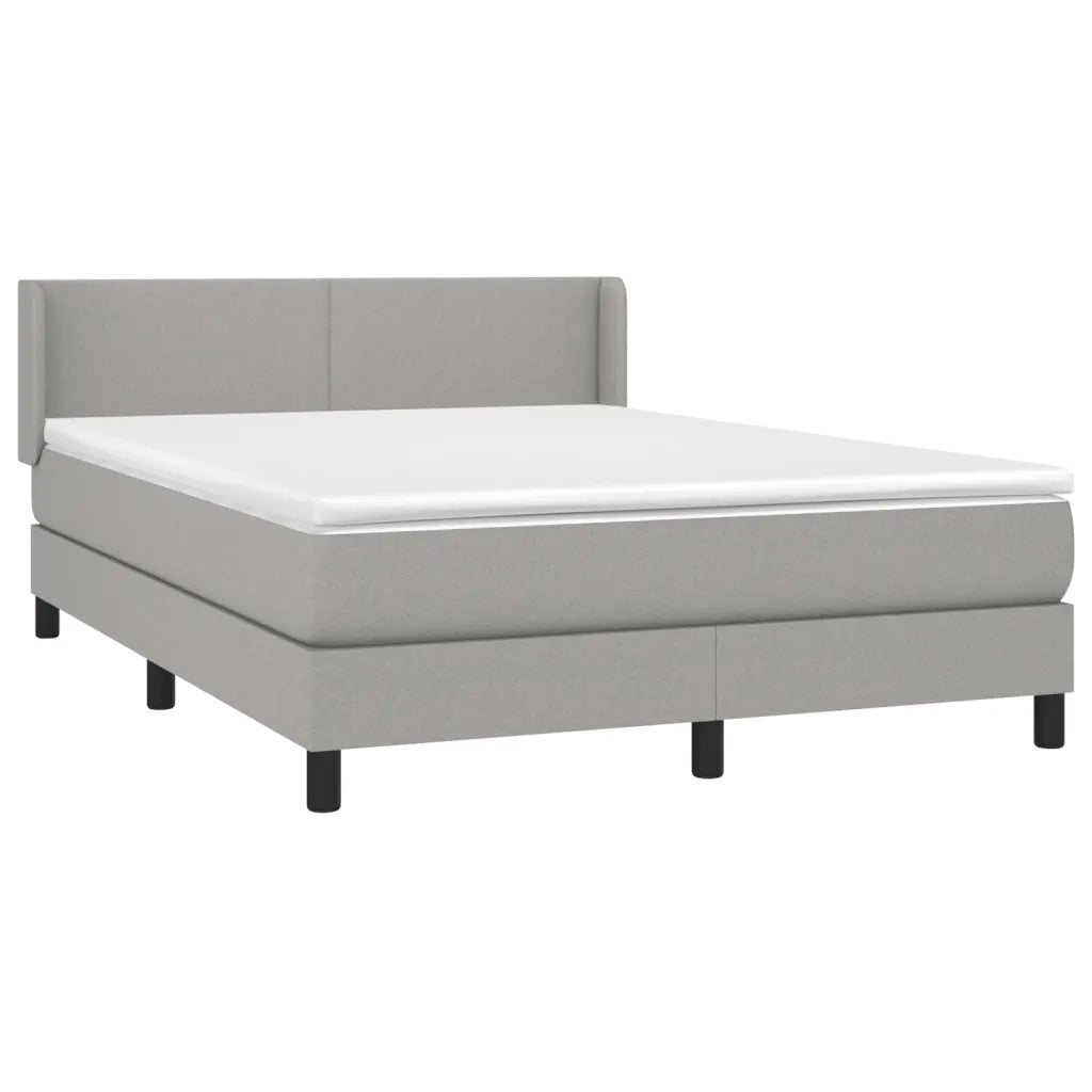 Giroletto a Molle con Materasso Grigio Chiaro 140x200cm Tessuto 3129553