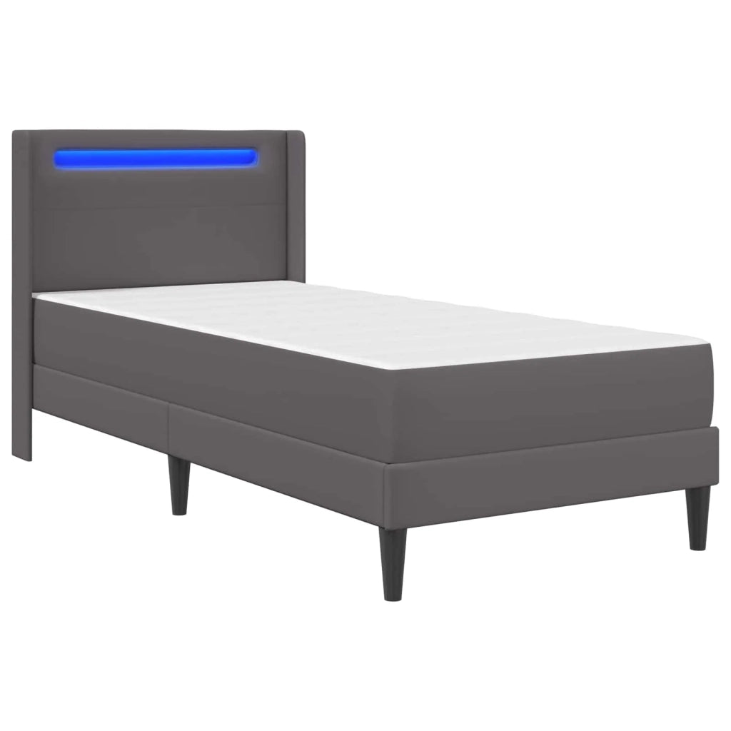 Struttura letto con materasso-Giroletto Grigio 90 x 200 cm Similpelle