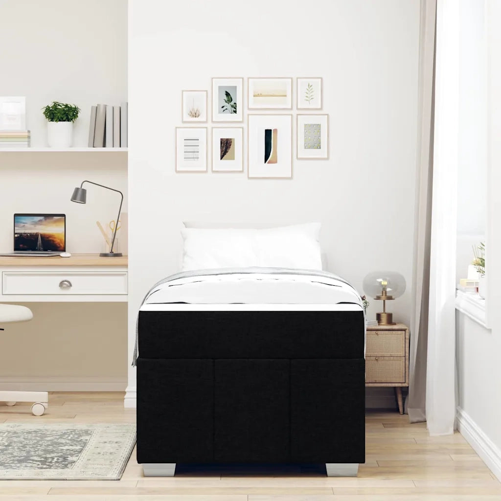 Struttura del letto con materasso Nero 100 x 200 cm Tessuto