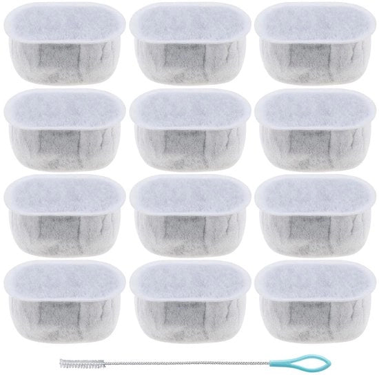 Pacchetto da 12 pezzi di filtri sostitutivi per fontane per gatti, compatibili con la fontana automatica per gatti WOPET 67oz/2L e con le fontane per animali W300 W500.