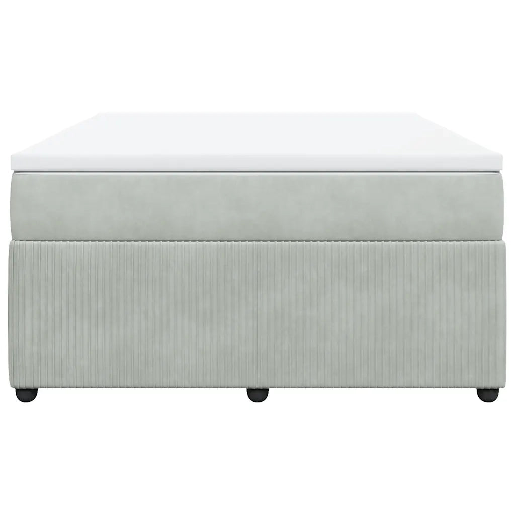 Giroletto a Molle con Materasso Grigio Chiaro 140x200cm Velluto 3285644