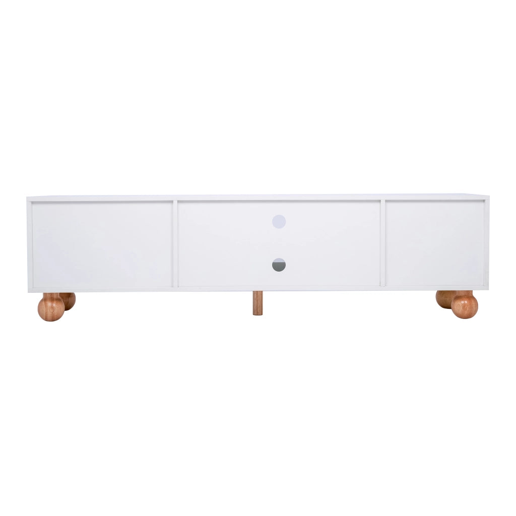 Mobile TV con ante in rattan - Zephmum - Porte scorrevoli in vetro, tre archi aperti, maniglie dorate