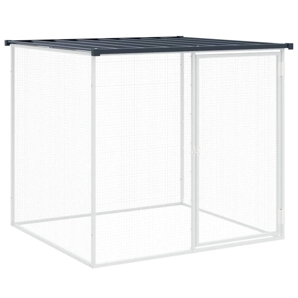 Recinto per pollaio con tetto 203 x 98 x 90 cm in acciaio zincato antracite 02_0043972
