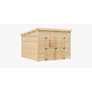 Casetta in legno da giardino 280x280 cm – Abete 28 mm – Tetto piano in policarbonato – Porta doppia – LA3030 Foresta