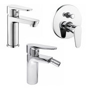 Set miscelatori lavabo bidet e doccia a due vie cromato Pink