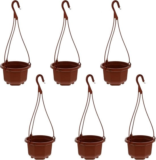 Set di vasi per piante appesi in plastica, vasi per piante da 3,8 pollici, vaso per semi con fori di drenaggio e fori per decorazione interna ed esterna