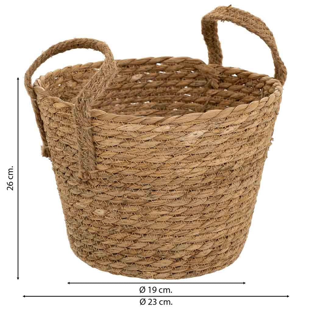 Cesto in fibra naturale marrone D23x19/26