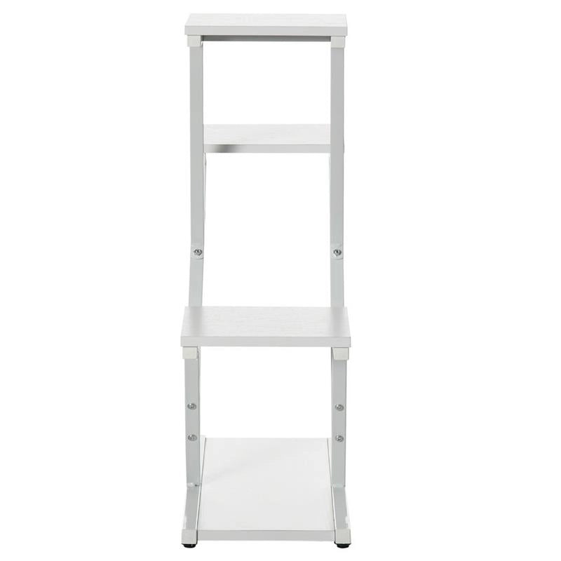 SCALETTA PORTAVASI A 4 LIVELLI PER INTERNI E ESTERNI IN MDF E ACCIAIO 50X24X81CM