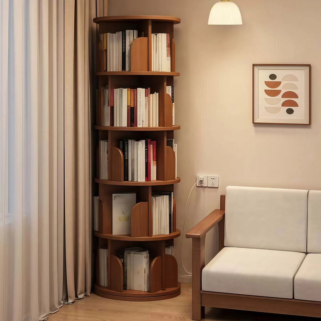 LIBRERIA girevole 360° 59 x 56 x 26 cm MDF noce
