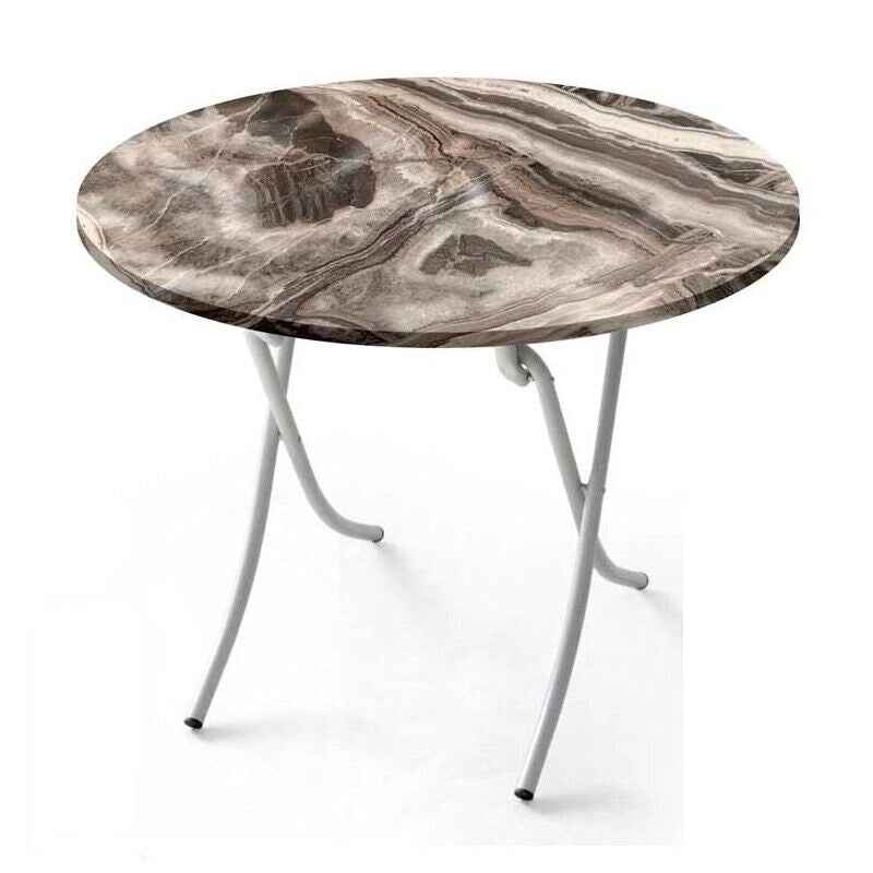 SAN PAOLO TAVOLO TONDO PIEGHEVOLE 90XH75CM AD EFFETTO MARMO GRIGIO